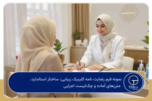 نمونه فرم رضایت نامه کلینیک زیبایی