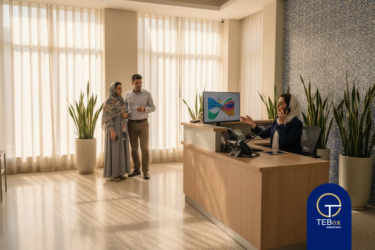 نمودار ساده قیف نرخ تبدیل تبلیغات کلینیک زیبایی از نمایش تا مراجعه