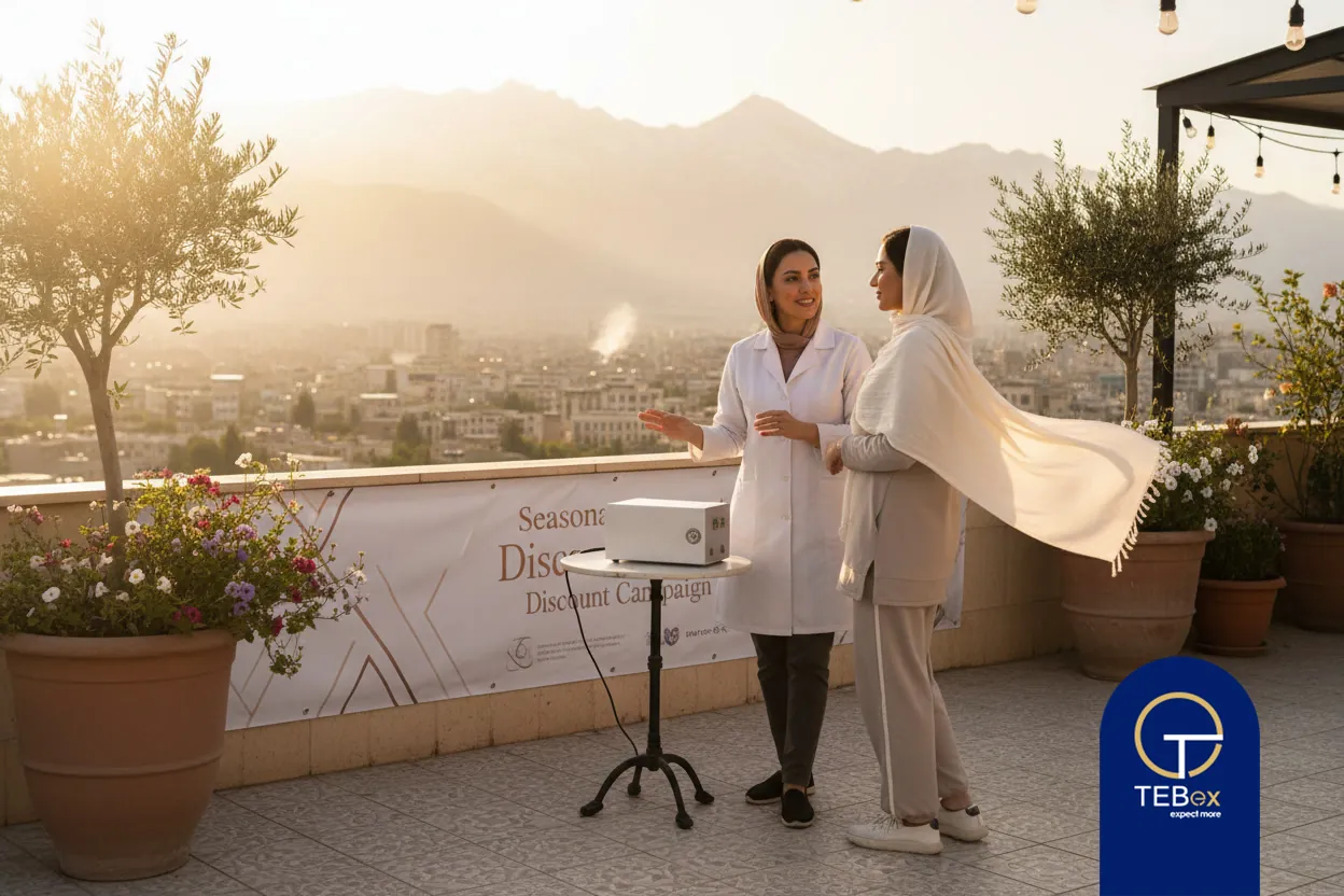 انتخاب کانال و هدف‌گیری محلی برای کمپین تخفیف مناسبتی کلینیک زیبایی